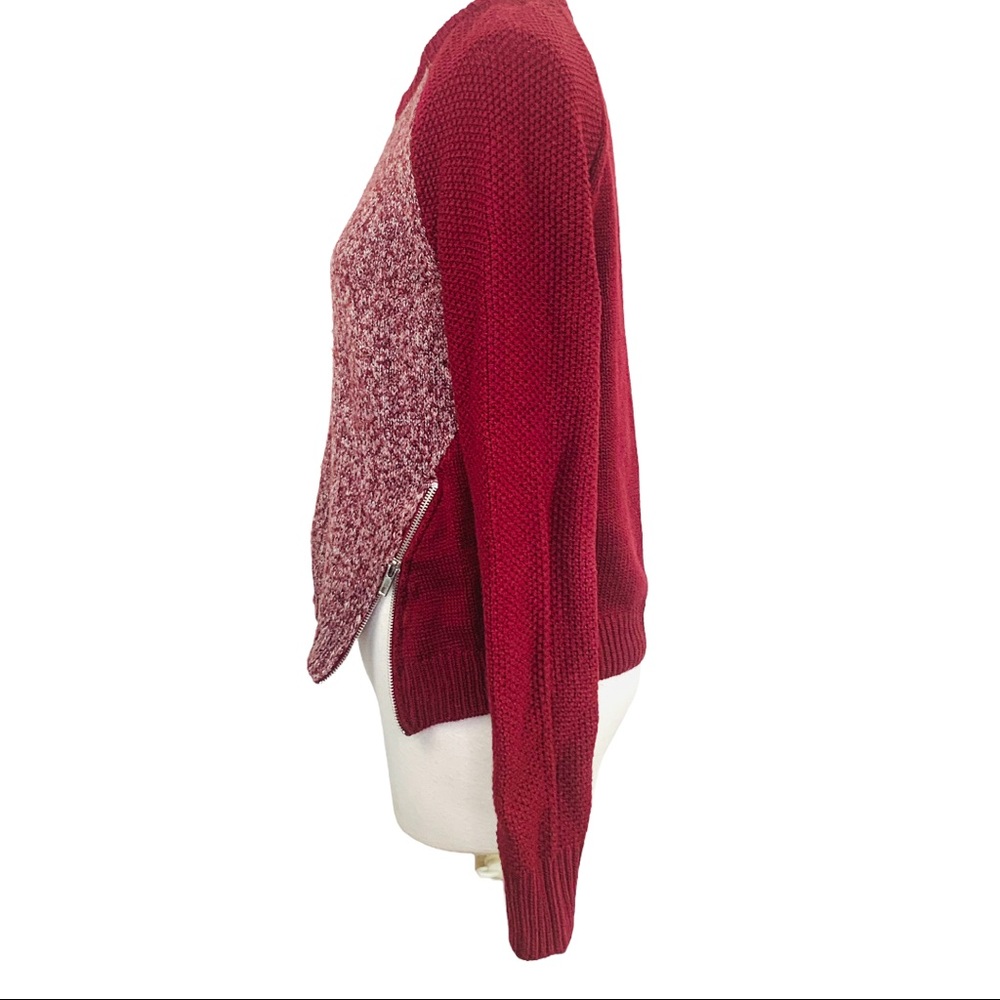 Rewind Crew Neck Sweater Heathered Knit Side Zippers EUC - Picture 5 of 11